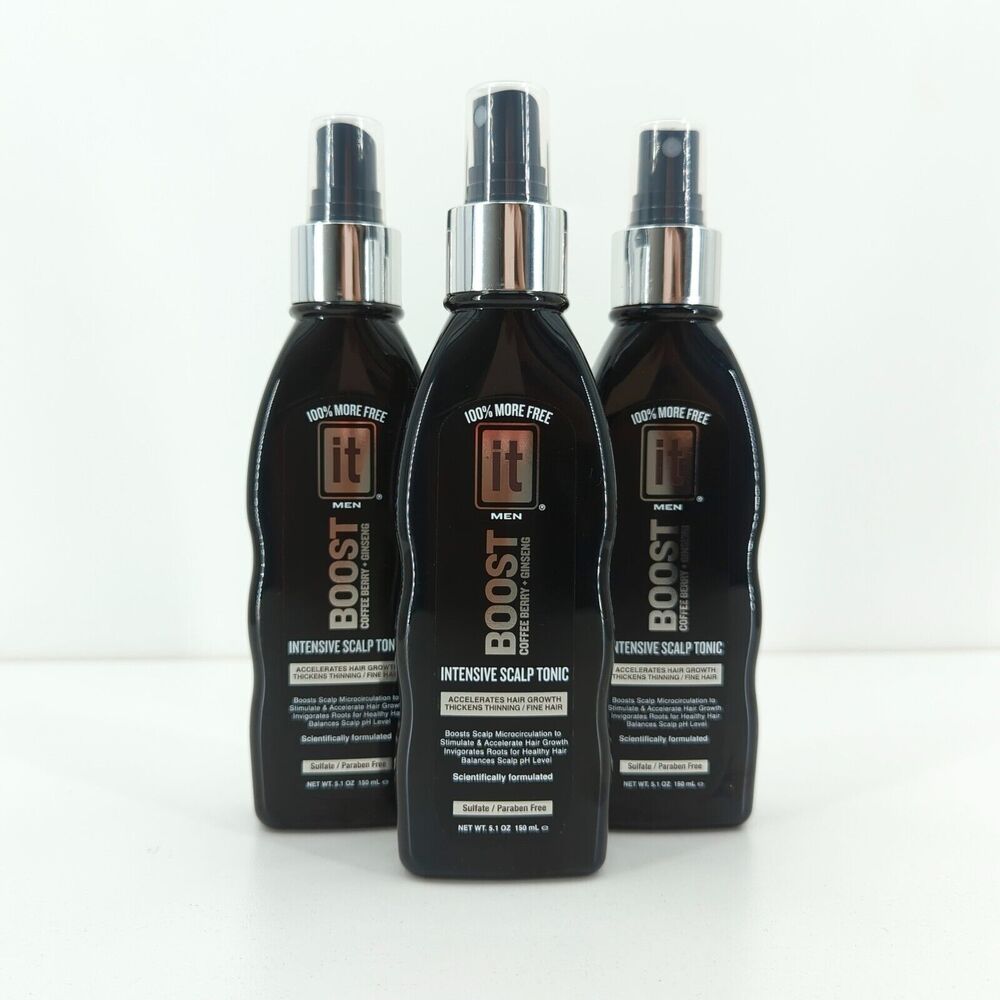 It Boost Men Intensive Scalp Tonic Hair Growth 5.1 oz / 150 mL Lot Bundle of 3